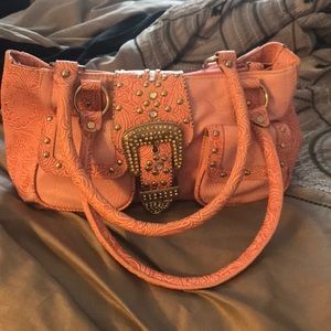 Shoulder pink bag purse with matching wallet